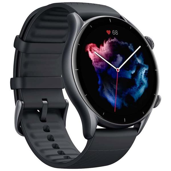 Poza Smartwatch Huami Amazfit GTR 3, Display AMOLED 1.39", Bluetooth, GPS, Bratara Cauciuc, Waterproof 5 ATM, Android/iOS (Negru)