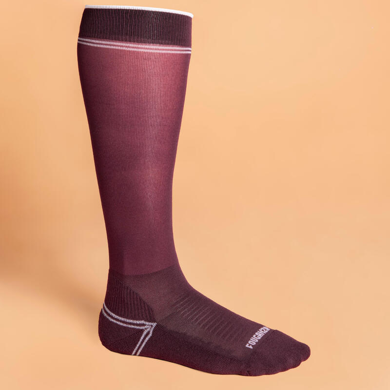 Poza Șosete extra fine Echitație Vișiniu Adulți - imagine mare 1