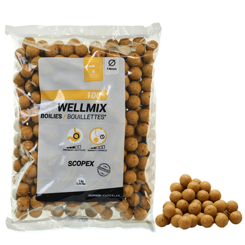 Poza Boilies Pescuit la Crap Wellmix 14mm 1kg Scopex - imagine mare 1