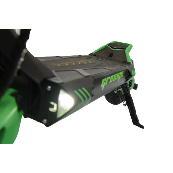 Poza Trotineta electrica SPEEDXMAN GREEME, Viteza 83 Km/h, Autonomie 95Km, Motor 2 x 1600W, Frane hidraulice pe disc, Roti 10", baterie 60V/32Ah LG (Negru/Verde) - imagine mare 7