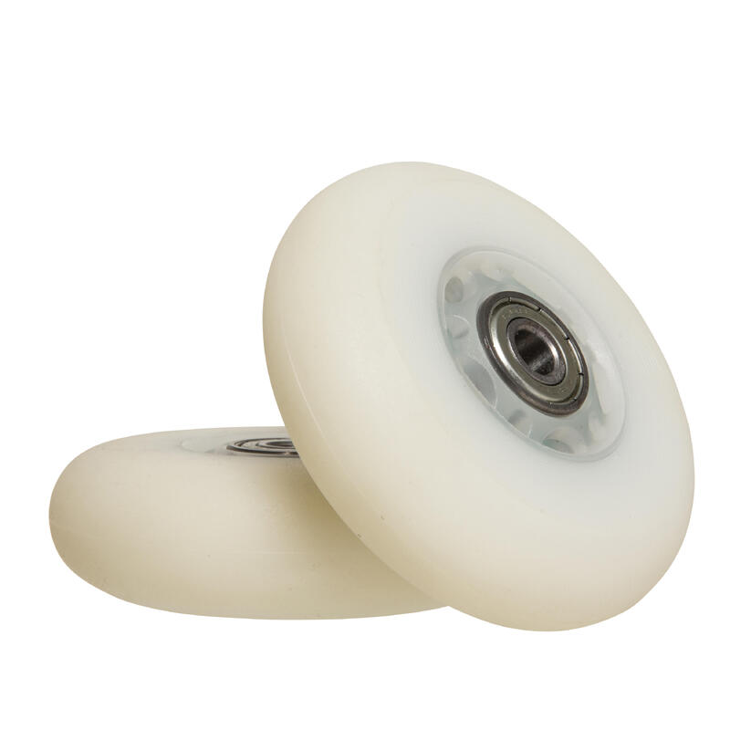 Set 2 Roţi cu lumini și rulmenți Role 84 mm 82A Alb