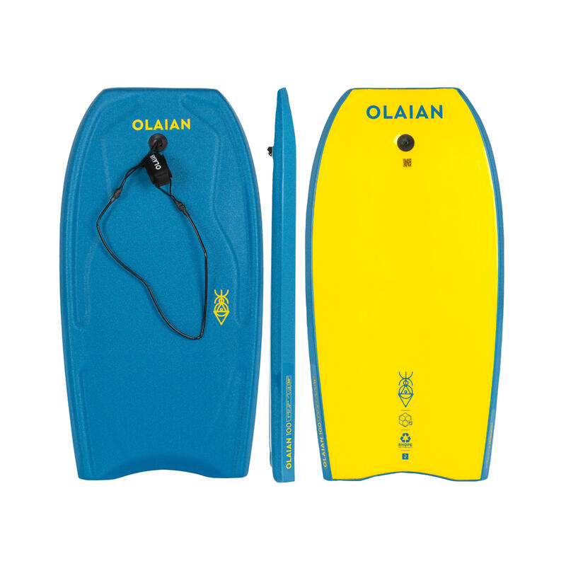 Poza Bodyboard 100 Junior Albastru Galben cu leash pentru încheietura mâinii - imagine mare 2