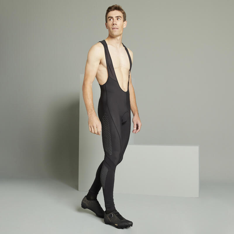 Poza Colanţi cu bretele MTB XC Negru-Gri Bărbați - imagine mare 2