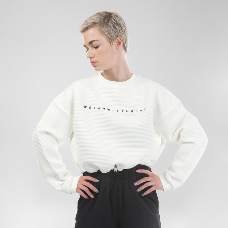 Poza Bluză Crop top dans urban alb damă - imagine mare 2