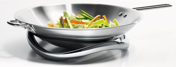 Poza Set tigaie wok cu suport Electrolux INFI-WOK, 2 piese (Inox)