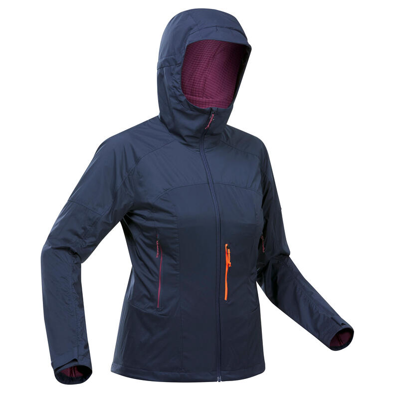Poza Jachetă Protecție vânt Softshell Trekking la munte MT900 Bleumarin Damă - imagine mare 2