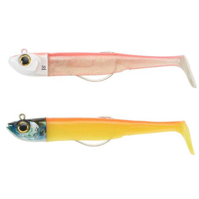 Poza Set năluci shad texan sardea 120 50 g roz fluo/ portocaliu pescuit marin - imagine mare 1