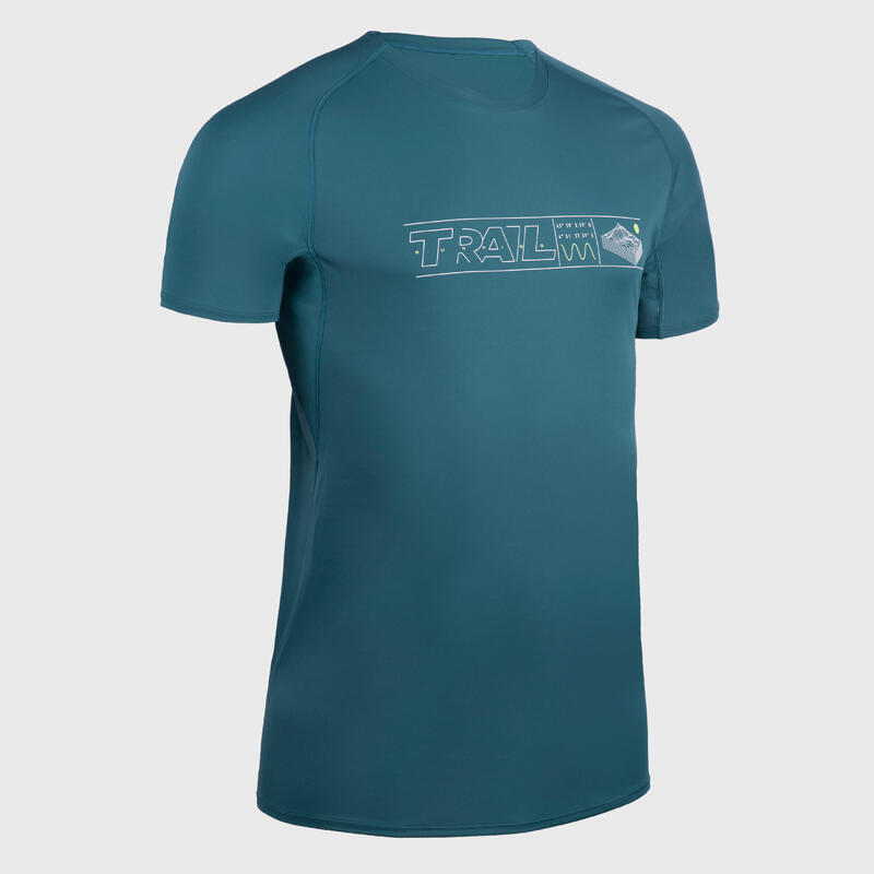 Tricou Alergare Trail Running Turcoaz Bărbați