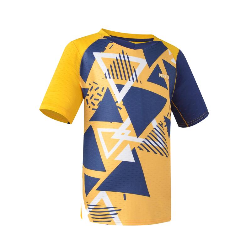 Tricou Badminton 560 Galben-Albastru Copii