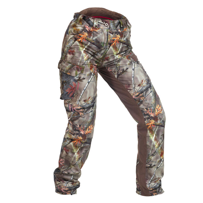 Pantalon 500 impermeabil călduros Camuflaj Damă