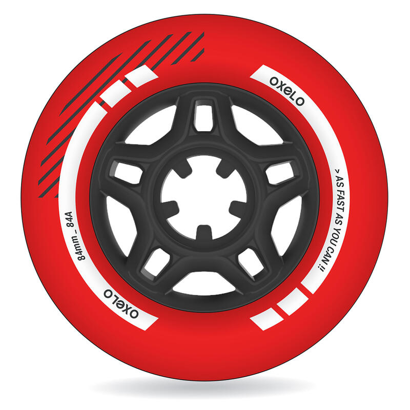 Poza Set 4 roţi Role Fit 84 mm 84A Roșu - imagine mare 2