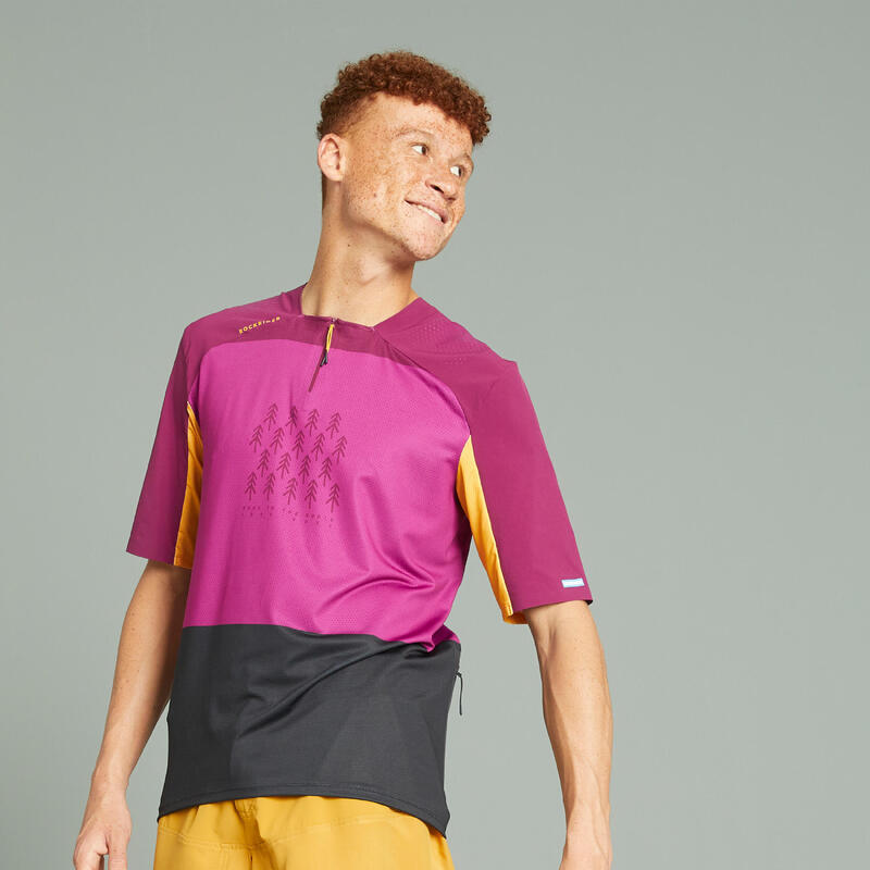 Tricou MTB EXPL500 Mov Bărbați