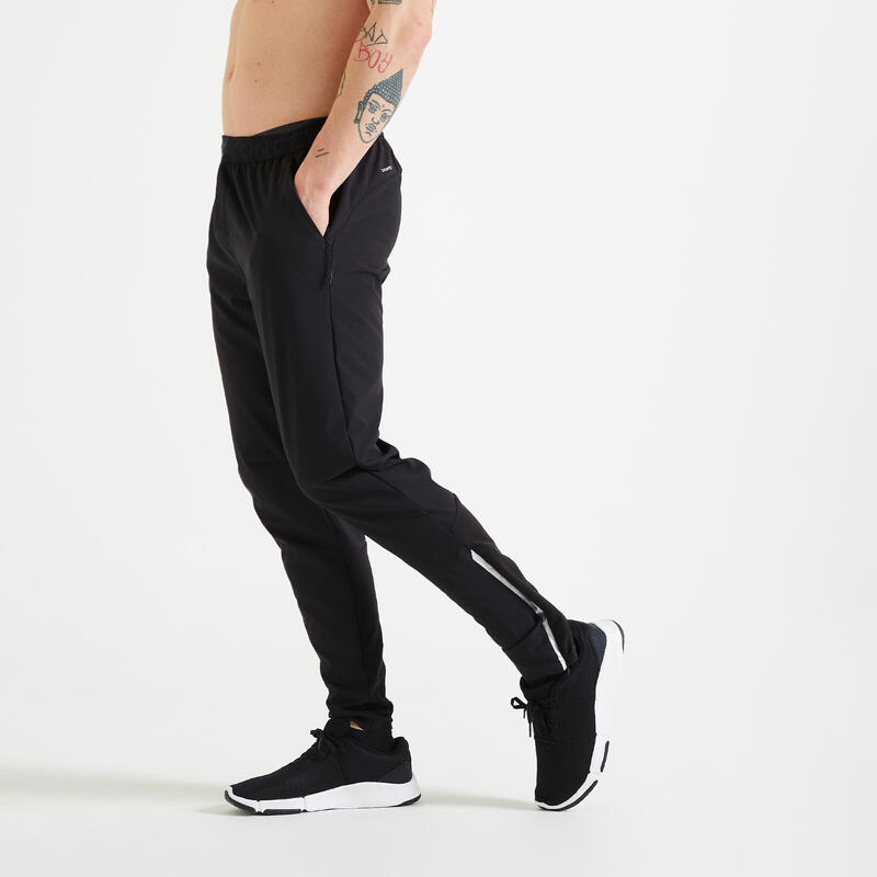 Poza Pantalon de trening Slim Fitness cardio 900 Negru Bărbați - imagine mare 2