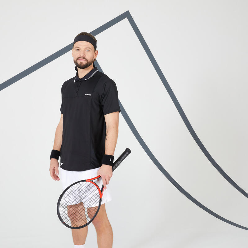 Tricou Polo Tenis TPO DRY Negru Bărbaţi