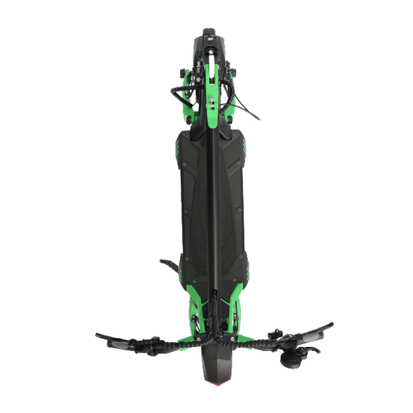 Poza Trotineta electrica SPEEDXMAN GREEME, Viteza 83 Km/h, Autonomie 95Km, Motor 2 x 1600W, Frane hidraulice pe disc, Roti 10", baterie 60V/32Ah LG (Negru/Verde) - imagine mare 4