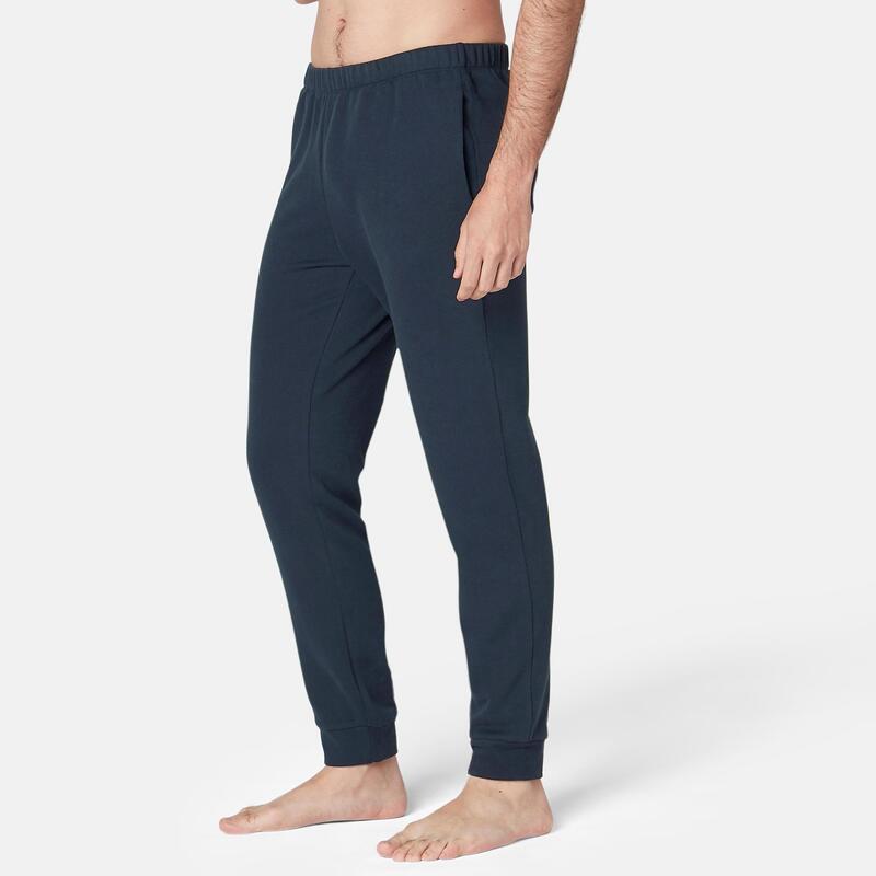 Pantalon de trening 100 Fitness regular din molton Bleumarin Bărbați