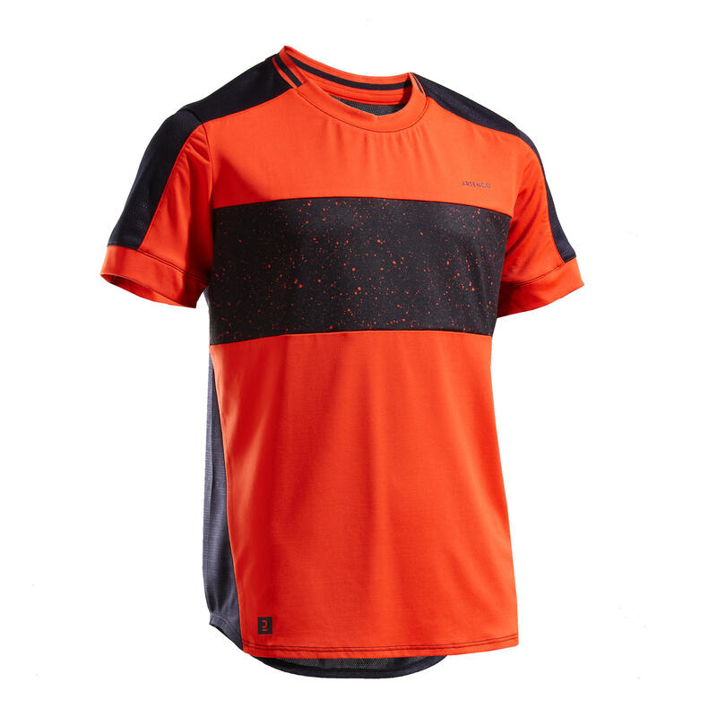 Poza Tricou Tenis TTS500 Negru-Roșu Băieți - imagine mare 2