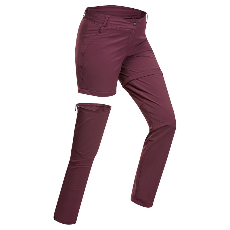 Poza Pantalon Modulabil Drumeție la Munte MH550 Bordo Damă - imagine mare 1