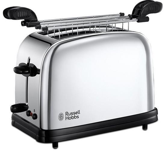 Prajitor de paine Russell Hobbs Chester 23310-57, 1200 W, 4 felii, Accesoriu pentru sandviciuri (Inox)