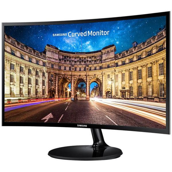 Poza Monitor VA LED Samsung 23.5" LC24F390FHUXEN, Full HD (1920 x 1080), HDMI, VGA, 4 ms, Ecran Curbat (Negru)