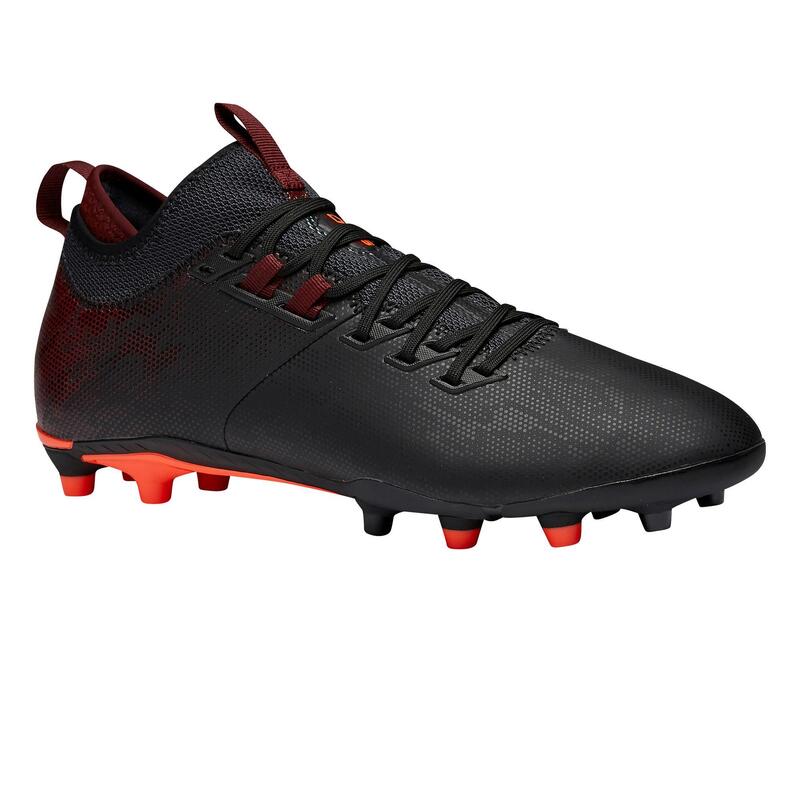 Poza Ghete Mid Fotbal Agility 900 FG Teren Uscat Negru Adulți - imagine mare 1