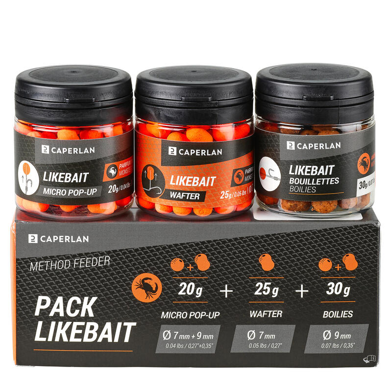 Poza Pachet de boilies dense și flotante Likebait pentru pescuit la feeder, cu aromă monstercrab - imagine mare 2