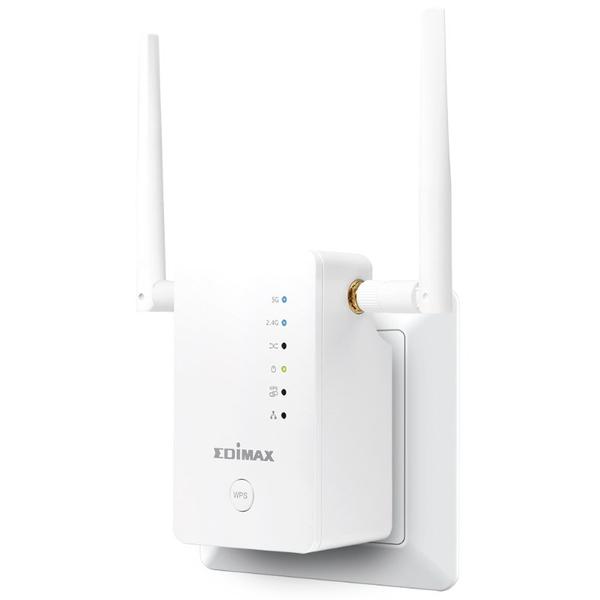 Poza Range Extender Wireless Edimax Gemini RE11S, Gigabit, Dual Band, 1200 Mbps, 2 Antene externe (Alb)