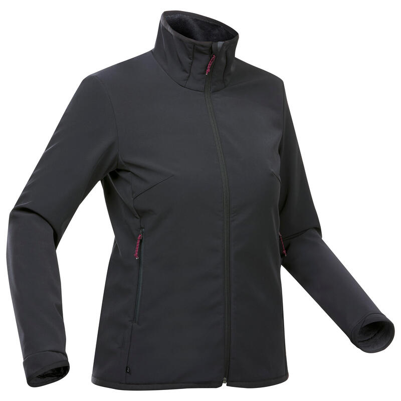 Poza Geacă cu protecție împotriva vântului Softshell Trekking MT100 Negru Damă - imagine mare 2