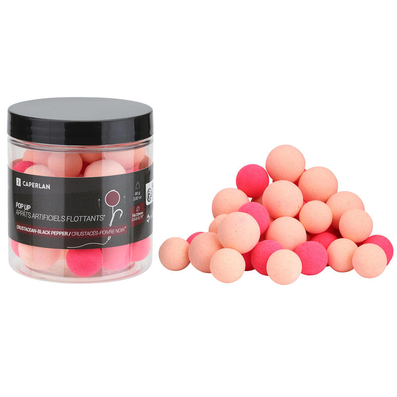 Poza BoilIes flotante POP-UPS 16-20mm Crustacee-Piper negru Pescuit la crap - imagine mare 2