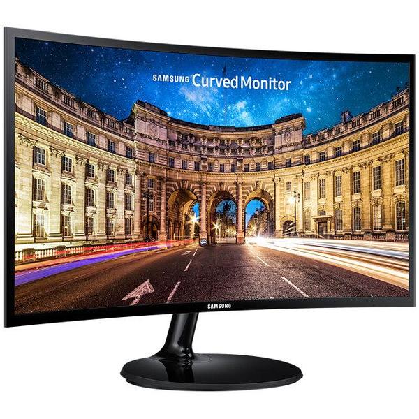 Poza Monitor VA LED Samsung 23.5" LC24F390FHUXEN, Full HD (1920 x 1080), HDMI, VGA, 4 ms, Ecran Curbat (Negru)