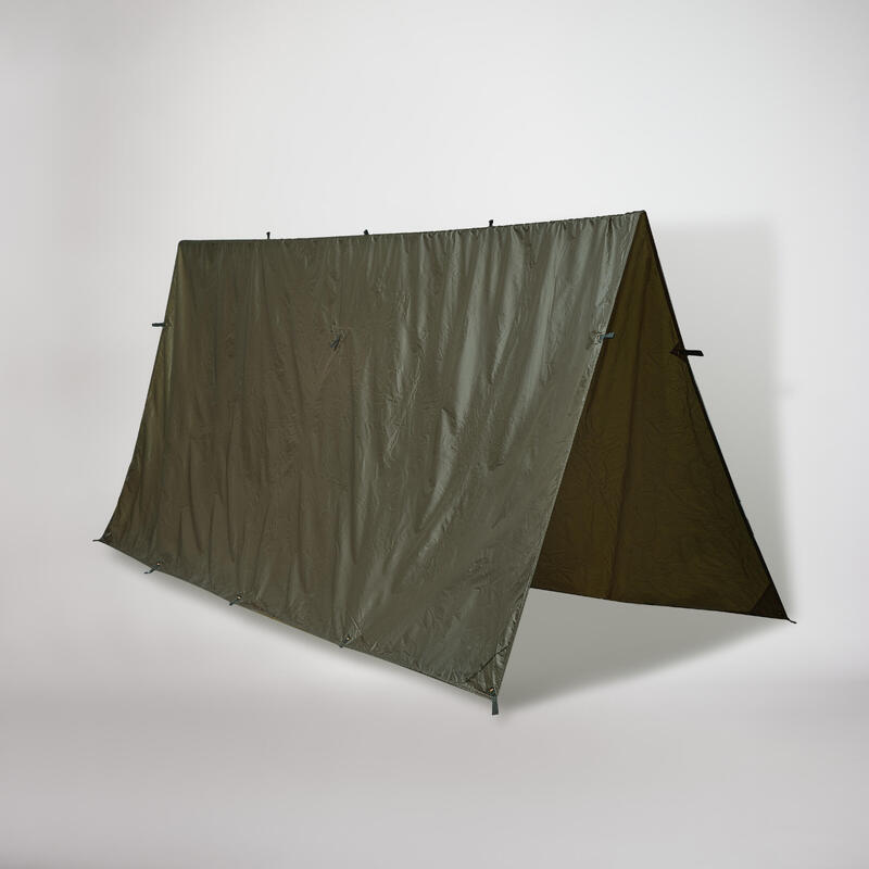 Poza ADĂPOST BUSHCRAFT BIVUAC COMPACT LEJER 2,95X2,8 M IMPERMEABIL KAKI - imagine mare 2