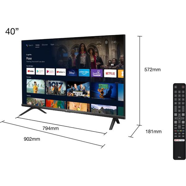 Poza Televizor LED TCL 101 cm (40") 40S6200, Full HD, Smart TV, Android TV, WiFi, CI+