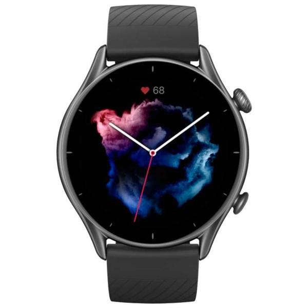 Poza Smartwatch Huami Amazfit GTR 3, Display AMOLED 1.39", Bluetooth, GPS, Bratara Cauciuc, Waterproof 5 ATM, Android/iOS (Negru)