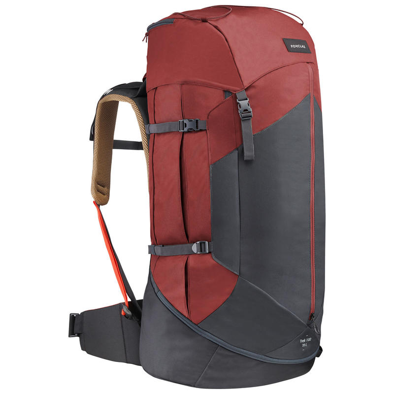 Poza Rucsac Trekking la munte MT100 Easyfit 70L Albastru-Bordo Bărbați - imagine mare 2