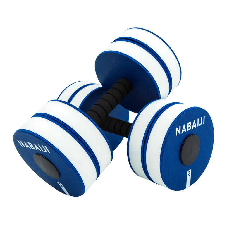 Poza Set 2 gantere acvatice spumă Aquagym/Aquafitness Alb-Albastru - imagine mare 2