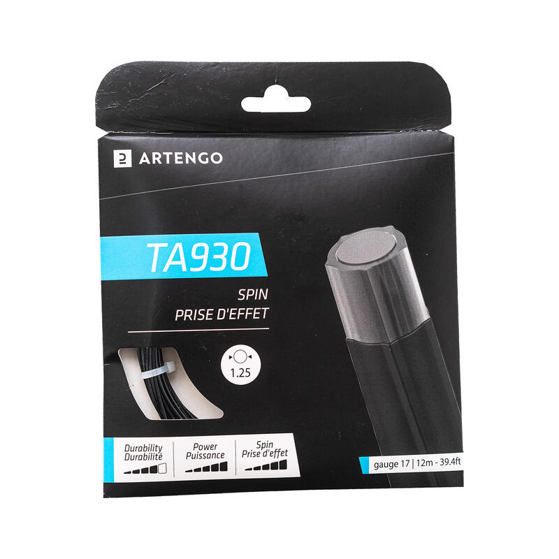 Poza Cordaj Tenis Monofilament Pentagonal TA930 Spin 1.25 mm Negru - imagine mare 2