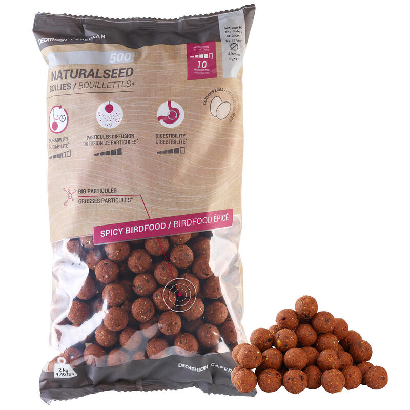 Poza Boilies NATURALSEED 20mm 2kg Condimente Birdfood Pescuit la crap - imagine mare 1
