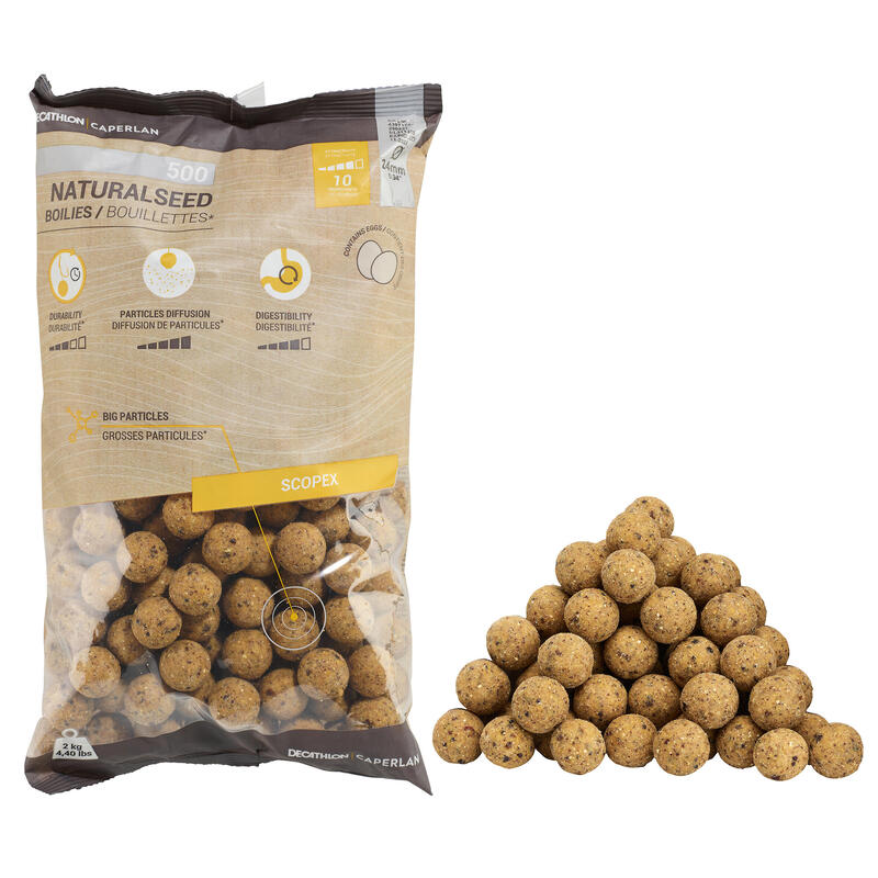 Poza Boilies Pescuit la crap NATURALSEED 24mm 2kg Scopex - imagine mare 1