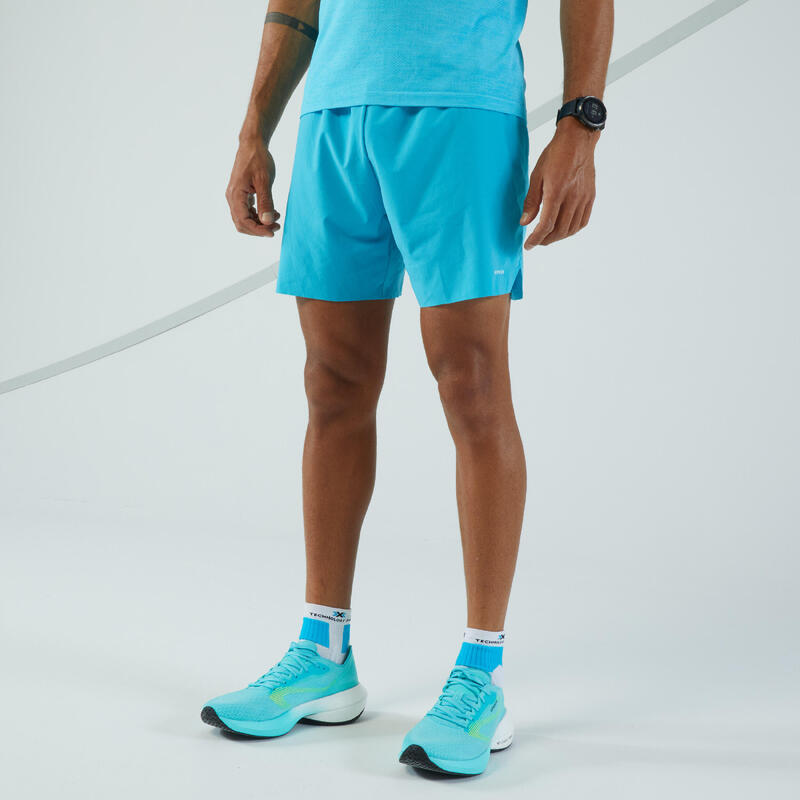 Poza ȘORT ALERGARE PE ASFALT KIPRUN LIGHT ALBASTRU TURCOAZ BĂRBAȚI - imagine mare 2
