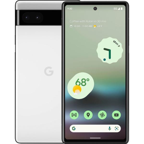 Poza Telefon Mobil Google Pixel 6a, Procesor Google Tensor Octa-Core, AMOLED Capacitive Touchscreen 6.1", 6GB RAM, 128GB Flash, Camera Duala 12+12MP, Wi-Fi, 5G, Android (Alb) - imagine mare 1