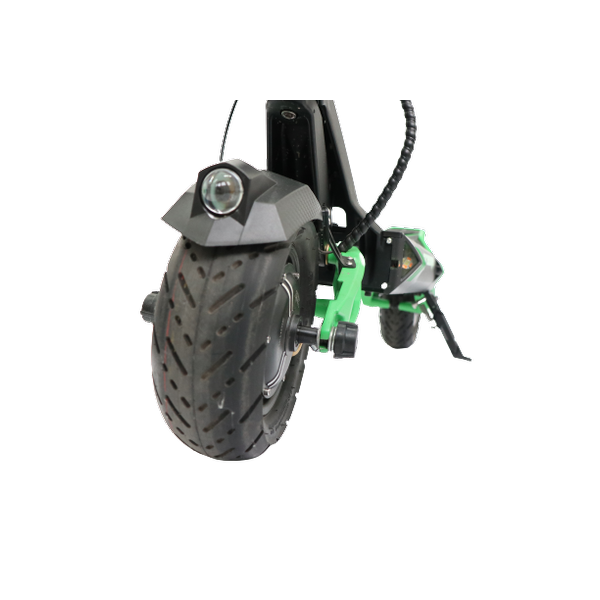 Poza Trotineta electrica SPEEDXMAN GREEME, Viteza 83 Km/h, Autonomie 95Km, Motor 2 x 1600W, Frane hidraulice pe disc, Roti 10", baterie 60V/32Ah LG (Negru/Verde) - imagine mare 2