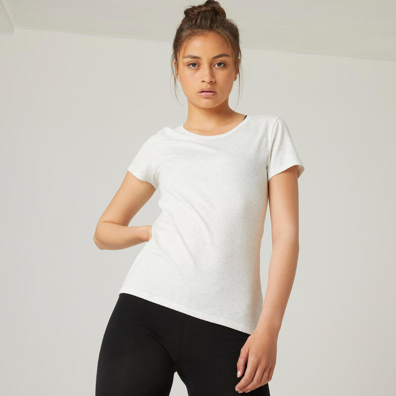 Tricou 500 Fitness Essentials Croială Regular Damă