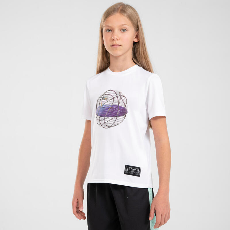 Poza Tricou Baschet TS500 FAST Alb Copii - imagine mare 1