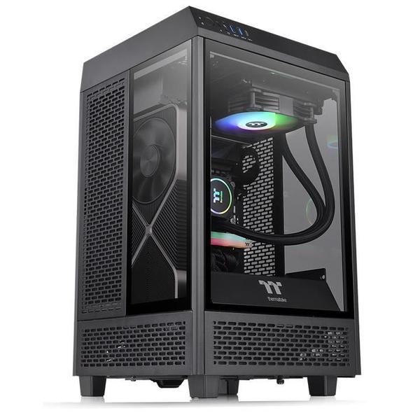 Poza Carcasa Thermaltake The Tower 100, Tempered Glass, Mini Tower (Negru)