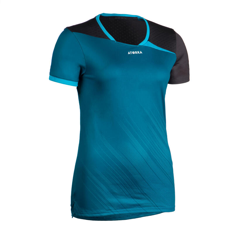 Poza Tricou Handbal H500 Albastru-Negru Damă - imagine mare 1