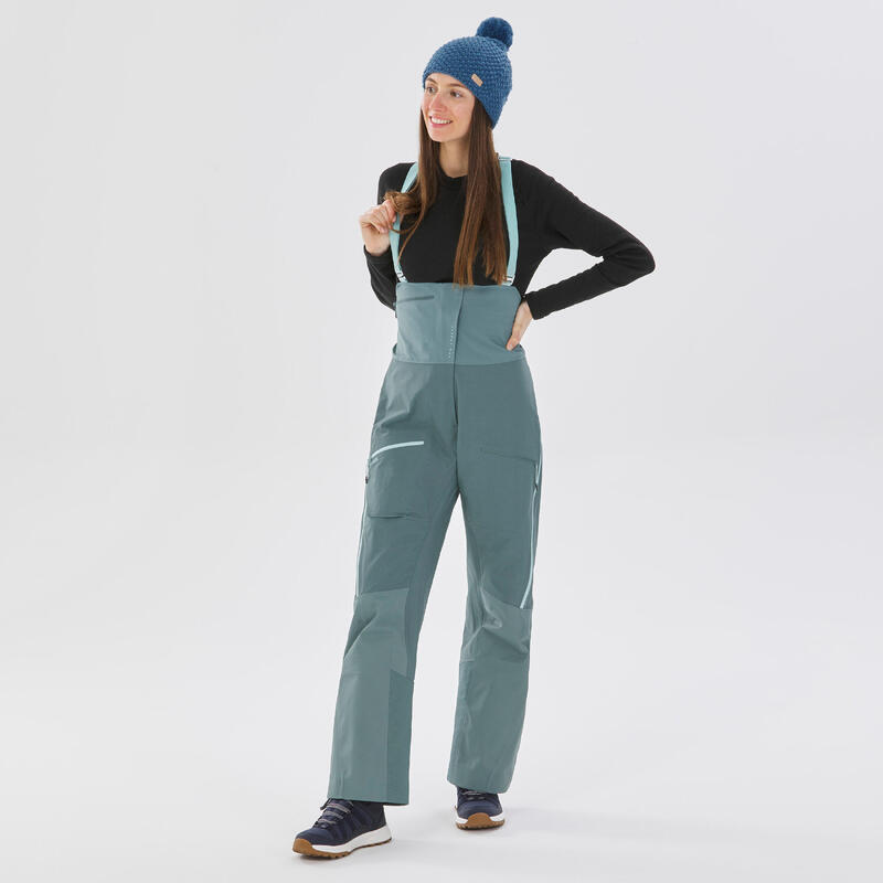 Poza Pantalon Schi freeride FR900 Verde Damă - imagine mare 2