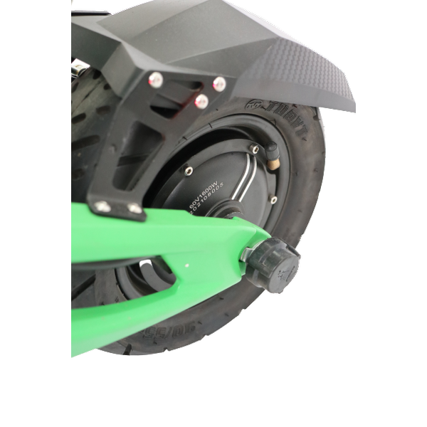 Poza Trotineta electrica SPEEDXMAN GREEME, Viteza 83 Km/h, Autonomie 95Km, Motor 2 x 1600W, Frane hidraulice pe disc, Roti 10", baterie 60V/32Ah LG (Negru/Verde) - imagine mare 11