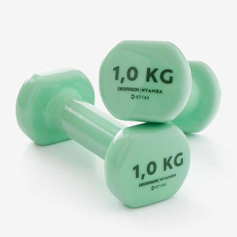 Gantere Fitness 1 kg x 2 Verde