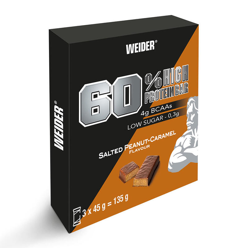 Poza Baton Proteic 60% WEIDER Caramel și unt de arahide x3 - imagine mare 2