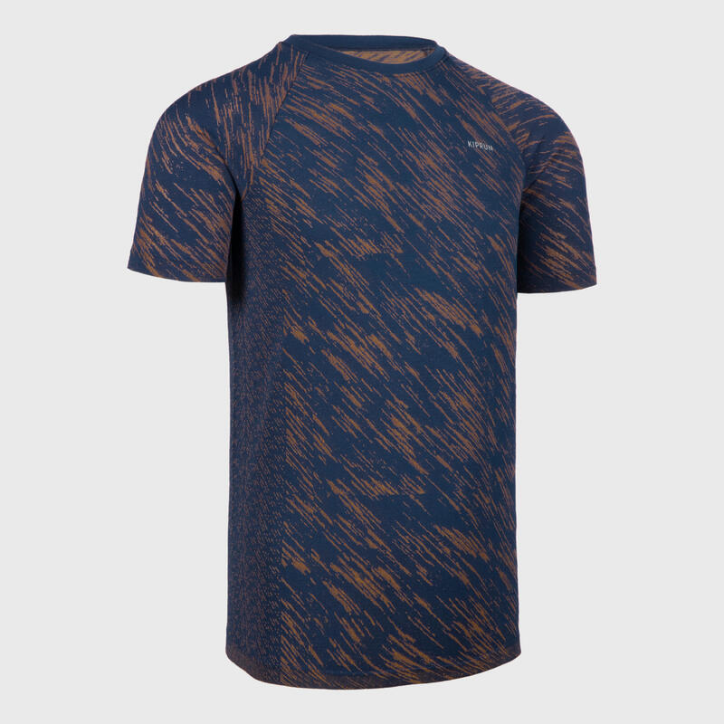 Poza Tricou alergare fără cusături KIPRUN CARE BLEUMARIN PORTOCALIU COPII - imagine mare 1